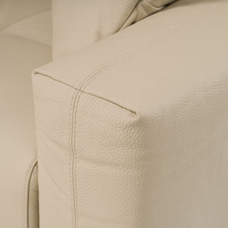 Lamod Italia Nizza - Modern Oyster Leather Sectional + Recliners