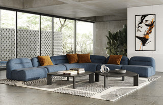 Divani Casa Forman - Modern Blue Fabric Modular Sectional Sofa