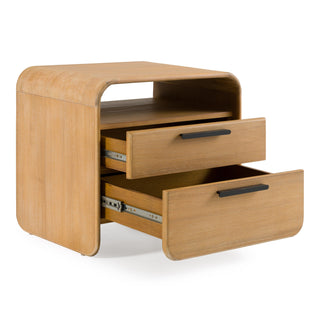 Modrest Dresden - Modern Natural Acacia 2-Drawer Nightstand
