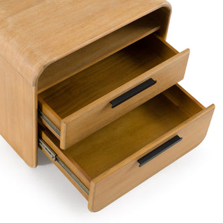 Modrest Dresden - Modern Natural Acacia 2-Drawer Nightstand