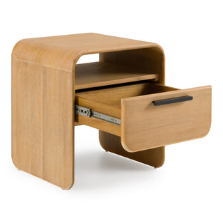 Modrest Dresden - Modern Natural Acacia 1-Drawer Nightstand
