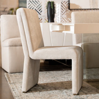 Modrest Bounty - Modern Beige Fabric + Antique Brass Dining Chair (Set of 2)