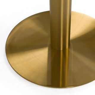 Fairway - Glam White Marble and Brushed Gold Tall End Table