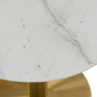 Fairway - Glam White Marble and Brushed Gold Tall End Table