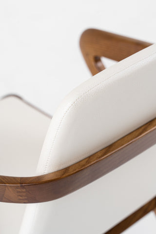 Modrest Falcon Mid-Century Walnut and Cream Dining Chair