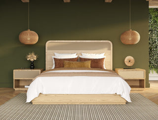 Modrest Gavin - Modern Natural Ash + Rattan Bed