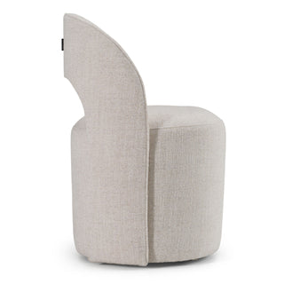 Modrest Gordon - Modern Cream Fabric Swivel Dining Chair