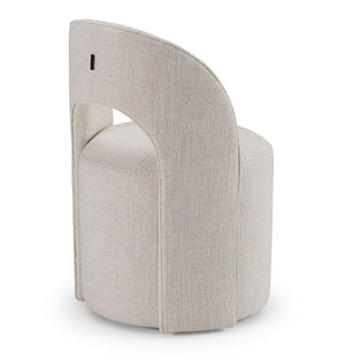 Modrest Gordon - Modern Cream Fabric Swivel Dining Chair