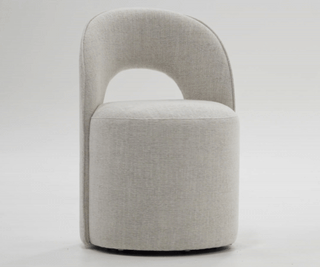 Modrest Gordon - Modern Cream Fabric Swivel Dining Chair