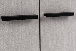 Modrest Hobart - Modern Beige Fabric & Black Metal Buffet