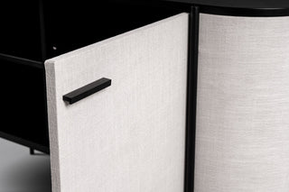 Modrest Hobart - Modern Beige Fabric & Black Metal Buffet