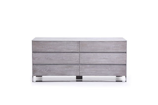 Arlene Modern Grey Elm & Stainless Steel Bedroom Set