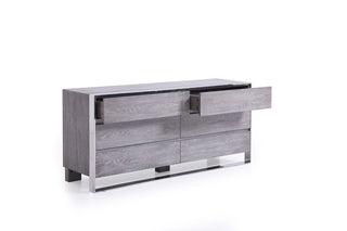 Arlene Modern Grey Elm & Stainless Steel Bedroom Set