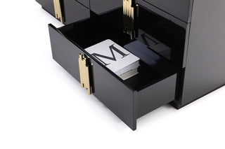 Modrest Token Modern Black & Gold 4-Piece Bedroom Set