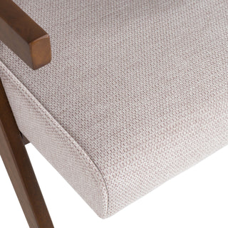Modrest Joseline - Modern Beige Fabric + Walnut Accent Chair (Set of 2)