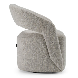 Modrest Kadoka - Modern Light Grey Fabric Dining Chair w/ Castor Wheels