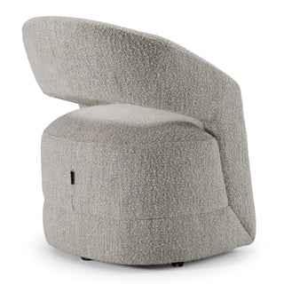 Modrest Kadoka - Modern Light Grey Fabric Dining Chair w/ Castor Wheels