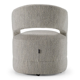 Modrest Kadoka - Modern Light Grey Fabric Dining Chair w/ Castor Wheels