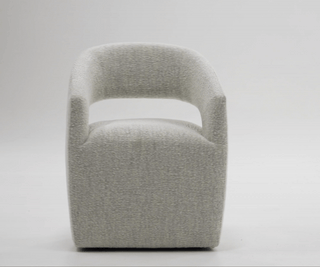 Modrest Kadoka - Modern Light Grey Fabric Dining Chair w/ Castor Wheels