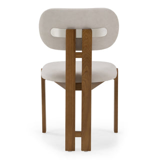 Kelsey - Modern Light Grey Fabric + Brown Ash Dining Chair