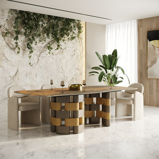 Lamod Falzone - Modern Ceramic + Wood Dining Table