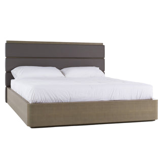 Modrest Lois - Modern Grey Leather & Beige Shagreen Bed