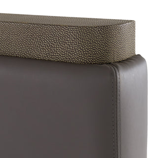 Modrest Lois - Modern Grey Leather & Beige Shagreen Bed
