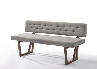 Modrest Castillo + Jordan - Modern Grey Fabric + Walnut 6-Piece Dining Set
