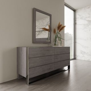 Arlene Modern Grey Elm & Stainless Steel Bedroom Set