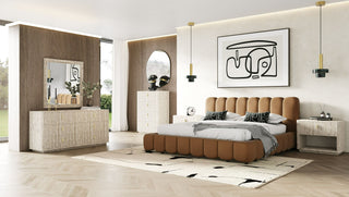 Modrest Harris - Modern Brown Fabric Bed