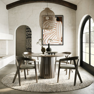 Modrest Weiss - Mid-Century Modern Light Grey Fabric + Wenge Dining Chair