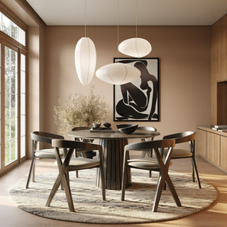 Modrest Weiss - Mid-Century Modern Light Grey Fabric + Wenge Dining Chair