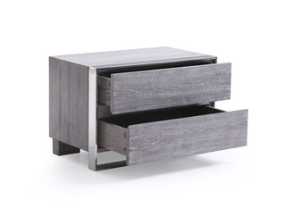 Arlene Modern Grey Elm & Stainless Steel Bedroom Set