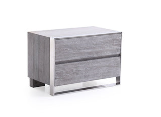 Arlene Modern Grey Elm & Stainless Steel Bedroom Set
