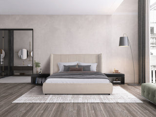 Modrest Emilia - Modern Beige Velvet Bed