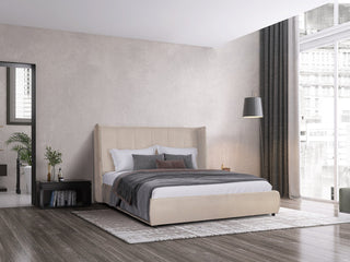 Modrest Emilia - Modern Beige Velvet Bed