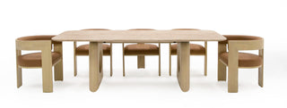 Nova Domus Osaka - Modern Faux Marble + Natural Ash Dining Table