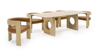 Nova Domus Osaka - Modern Faux Marble + Natural Ash Dining Table