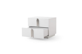 Modrest Token - Modern White + Stainless Steel 4-Piece Bedroom Set