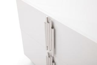 Modrest Token - Modern White + Stainless Steel 4-Piece Bedroom Set