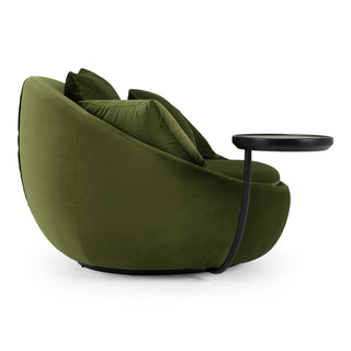 Pascal Modern Round Green Velvet Swivel Lounge Chair
