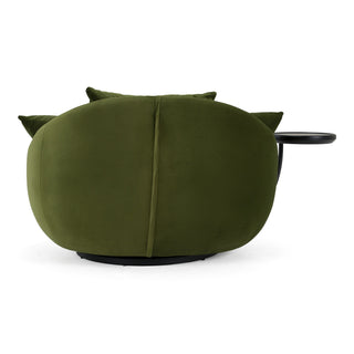 Pascal Modern Round Green Velvet Swivel Lounge Chair