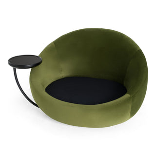 Pascal Modern Round Green Velvet Swivel Lounge Chair