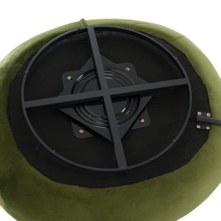 Pascal Modern Round Green Velvet Swivel Lounge Chair