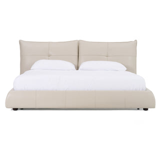 Modrest Patrick - Modern Light Grey Leather Bed