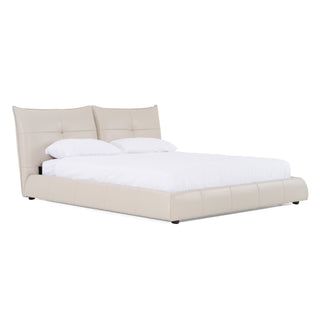 Modrest Patrick - Modern Light Grey Leather Bed