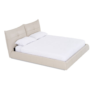 Modrest Patrick - Modern Light Grey Leather Bed
