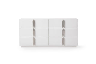 Modrest Token - Modern White + Stainless Steel 4-Piece Bedroom Set