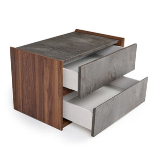 Nova Domus Rado Modern Walnut & Stucco Nightstand