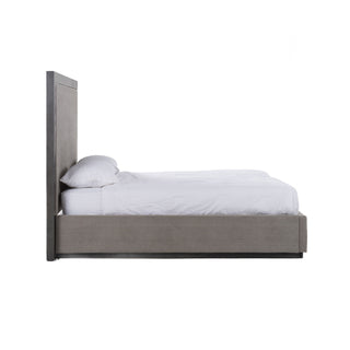 Nova Domus Santa Barbara - Modern Grey Fabric + Grey Wash Bed